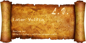 Later Vulfia névjegykártya